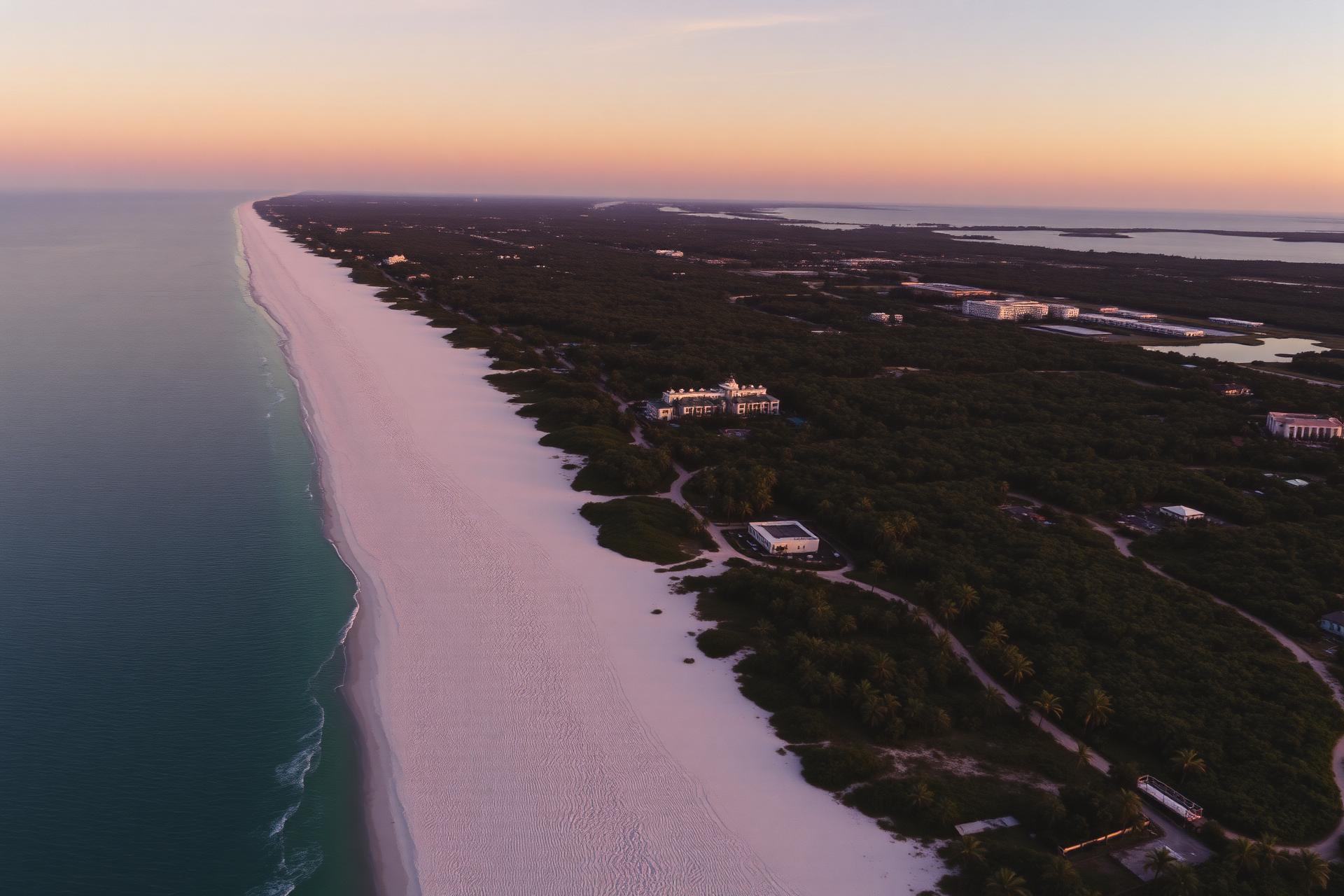Naples, Florida coastline at golden hour