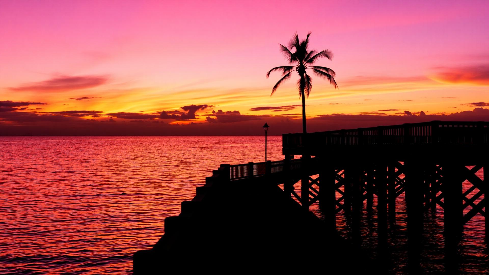 Naples pier at sunset
